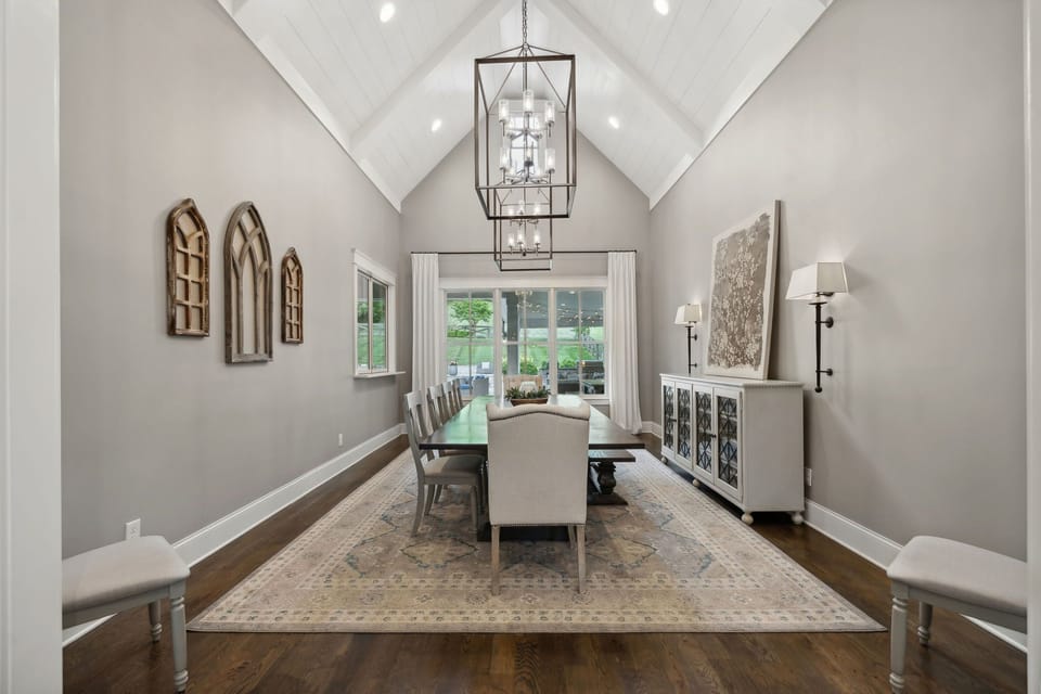 Dining room with pass through windows