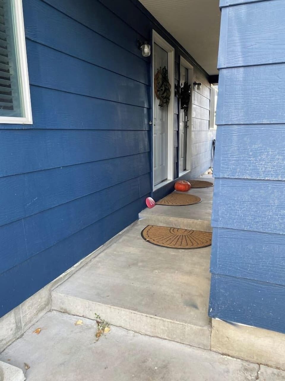 ADA: Two concrete steps approaching the door. One additional step into the home. No steps inside. 