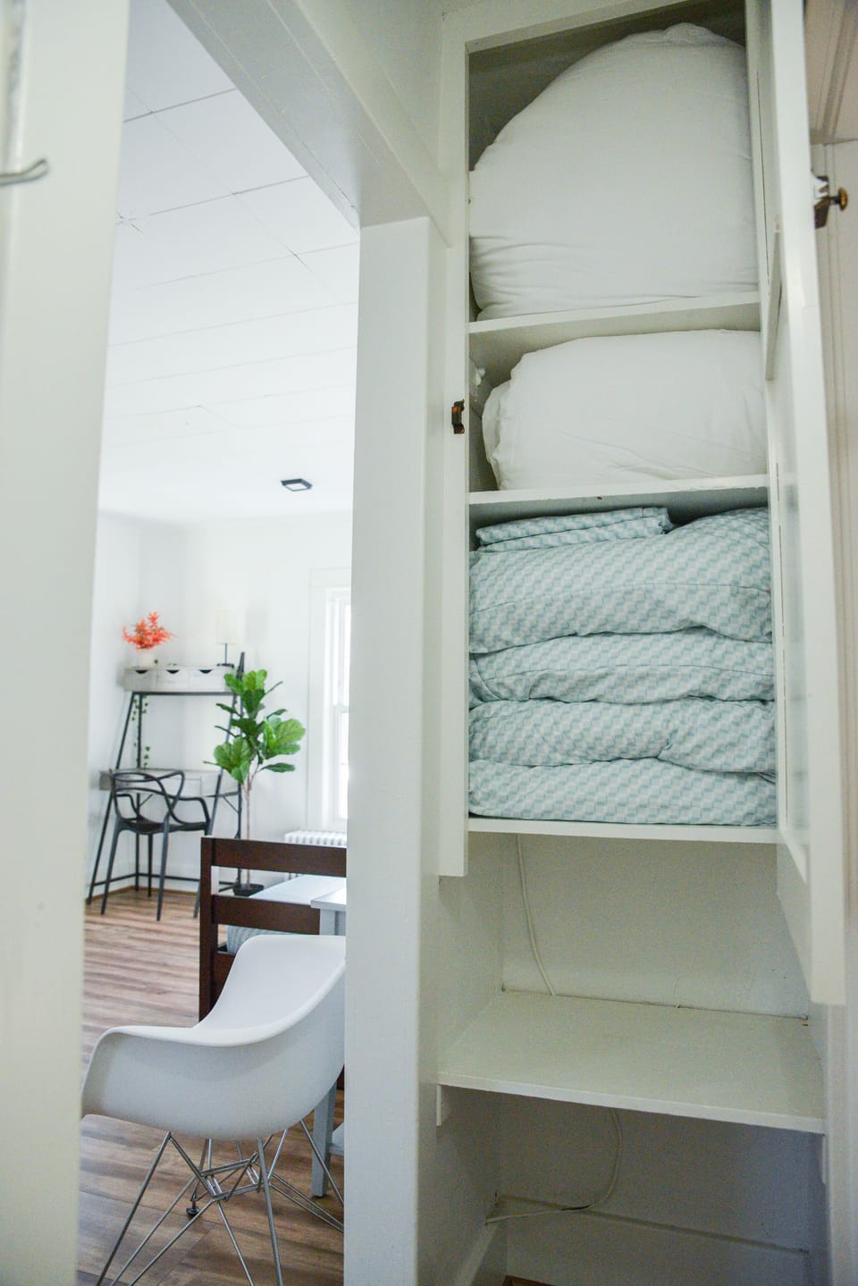 Pillows, blankets for the sofa beds