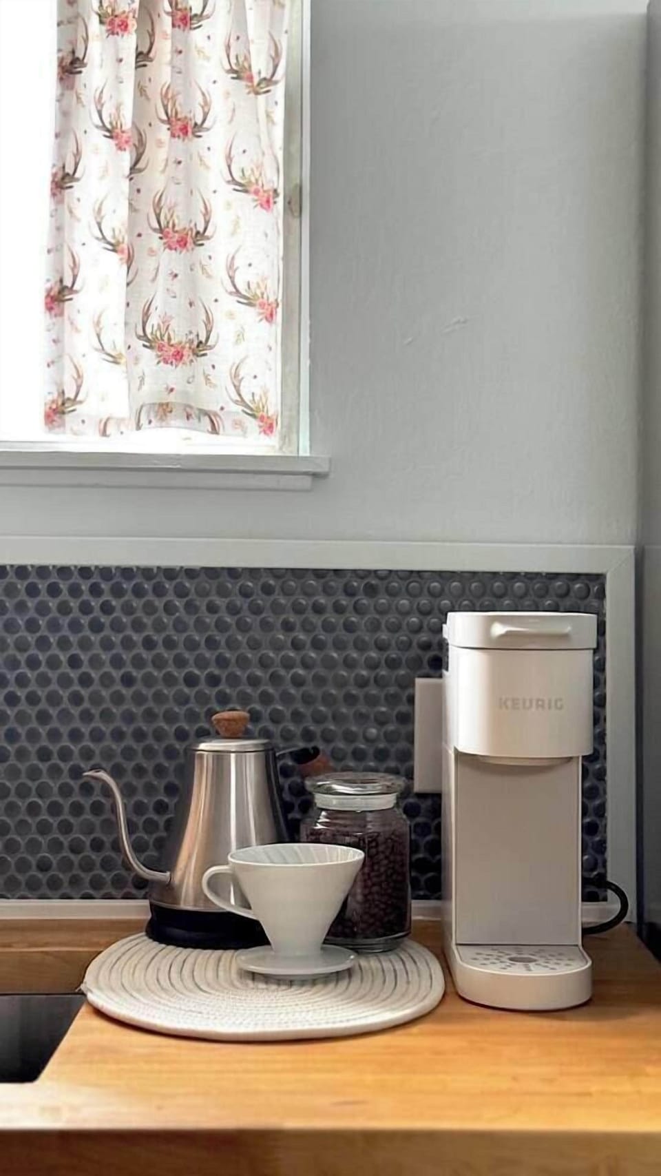 The coffee bar is ready.