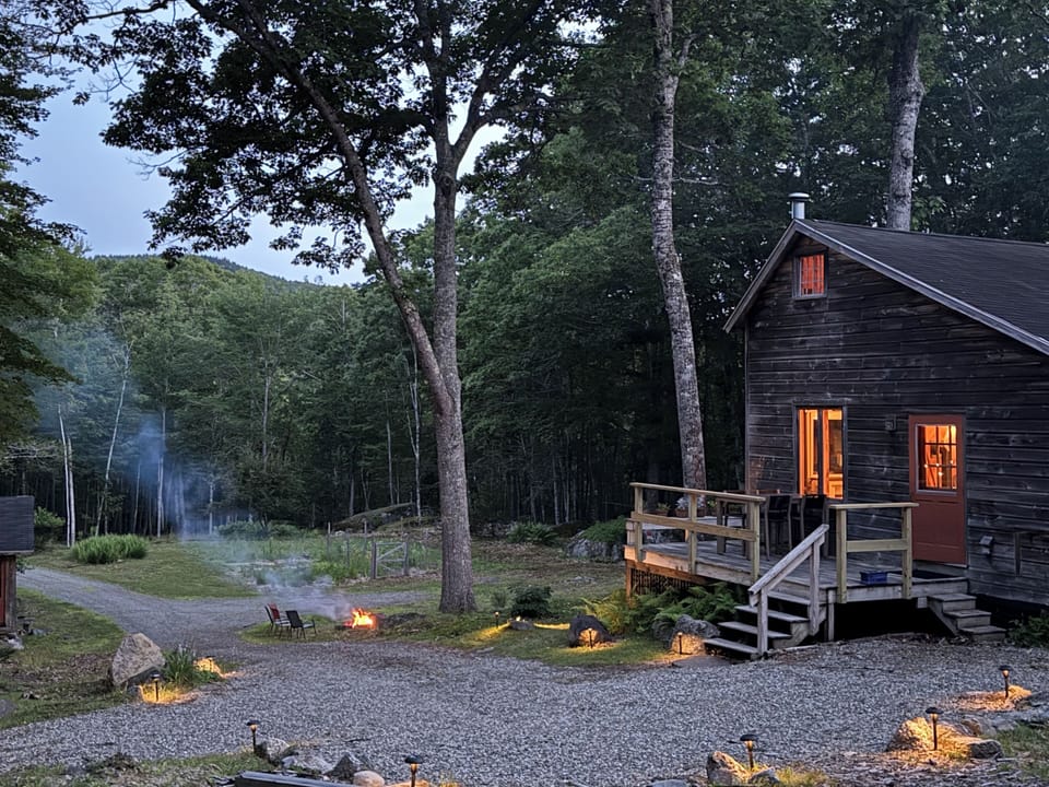 Cabin with front yard view