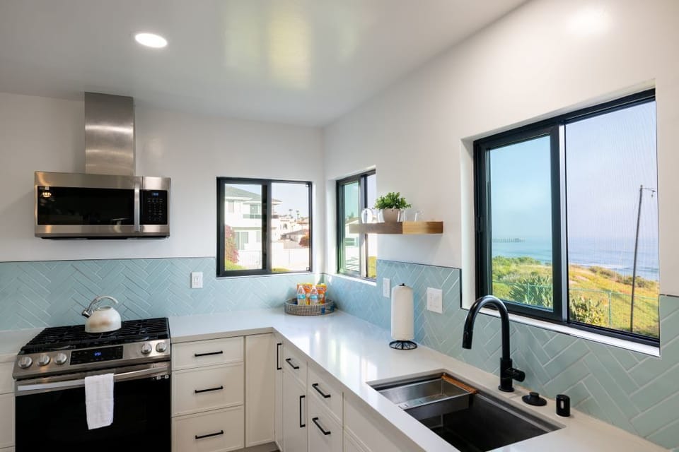Kitchen sink with Ocean Views.