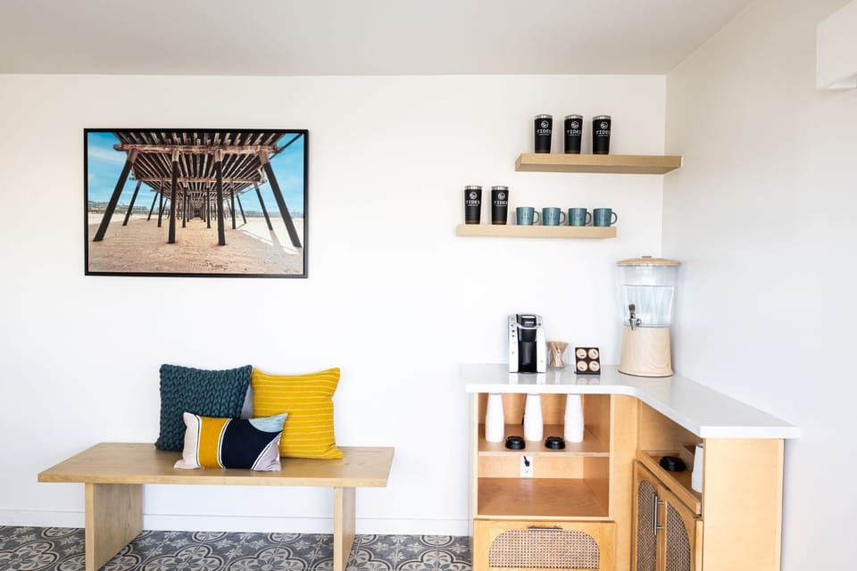 The Tides Inn lobby and coffee station