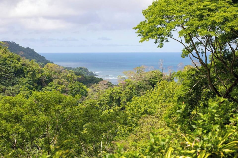 View of the beach from the deck of Villa Ayla. Only a short drive away.