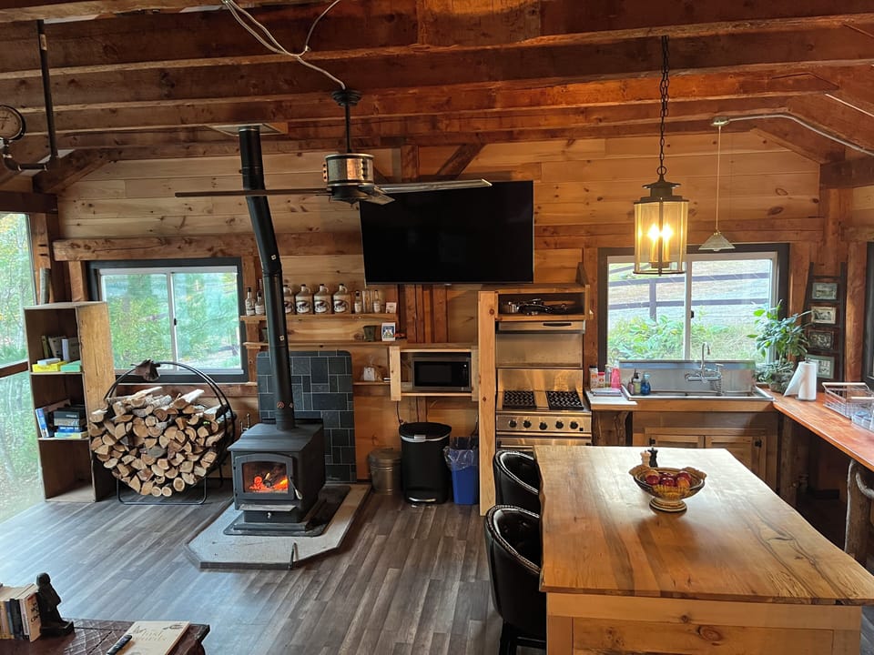 Winter time in the lodge is the coziest time to warm up by the fire.