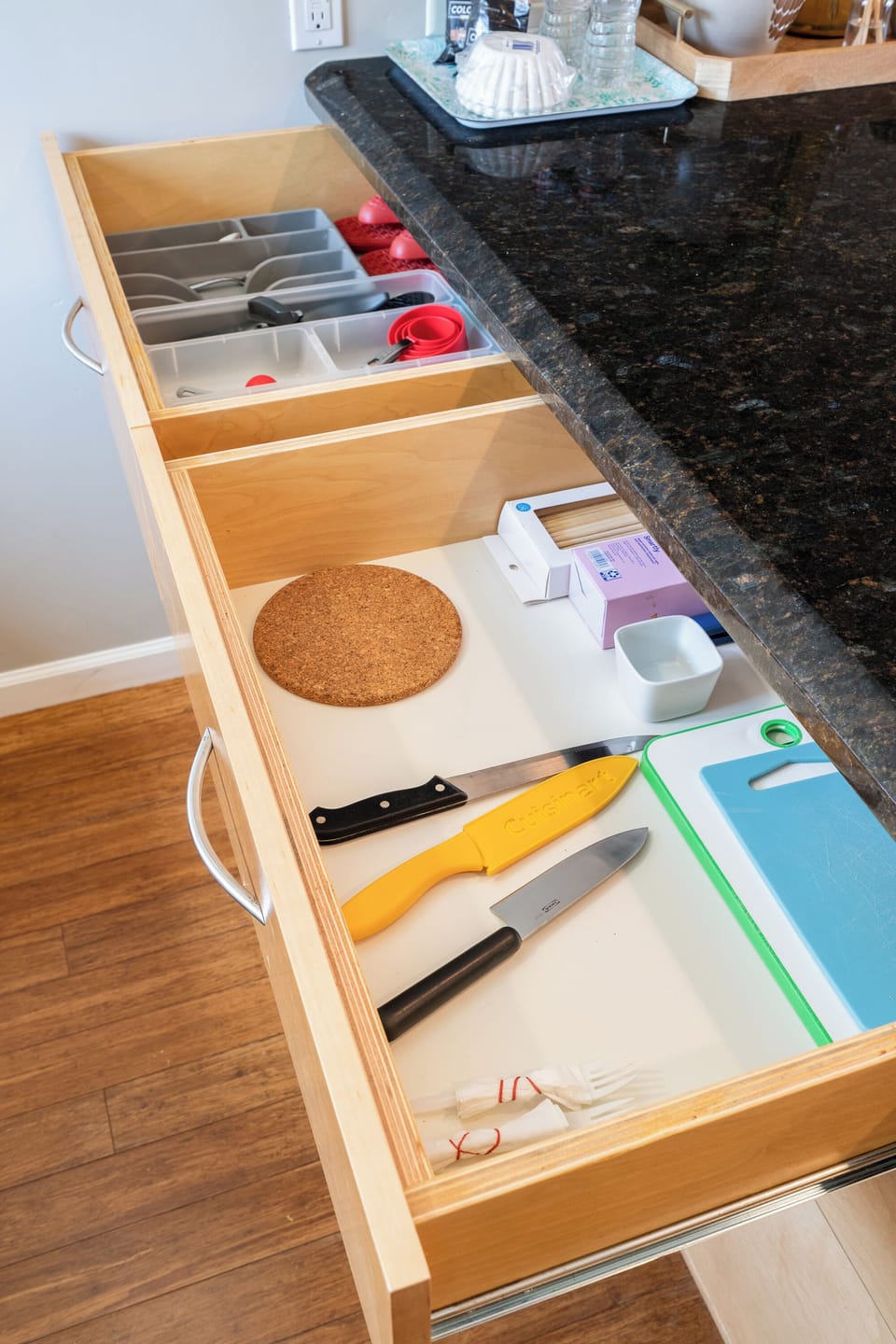 Full chef's kitchen with stainless steel appliances.  All pots and pans, dishes, equipment needed