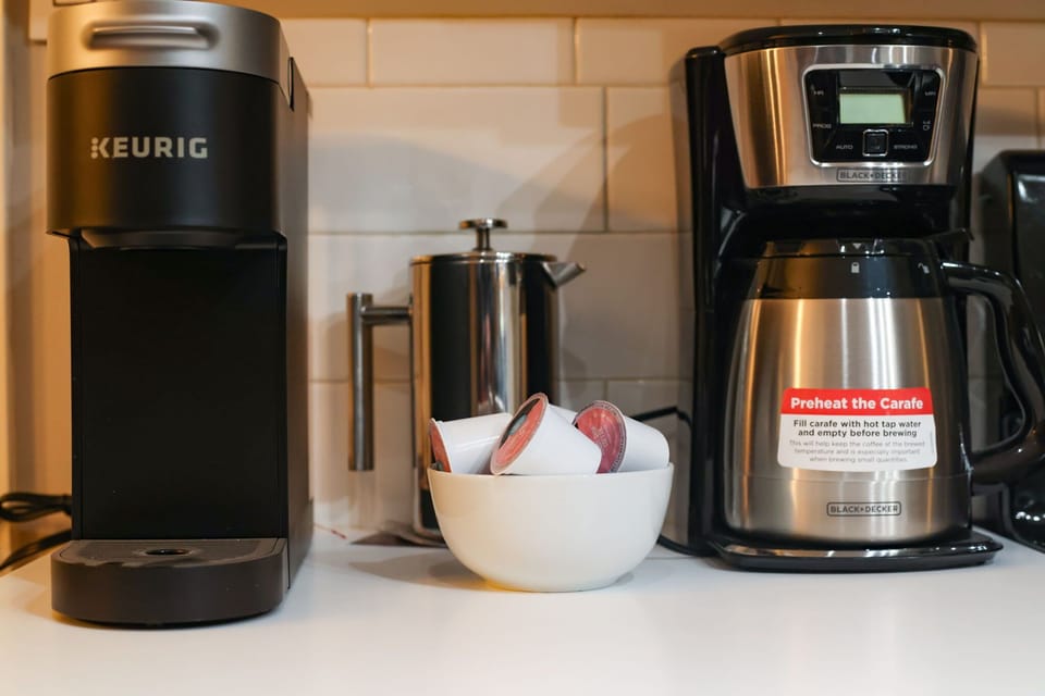 Brew your perfect cup with our selection of Keurig, pot, and French press coffee makers.
