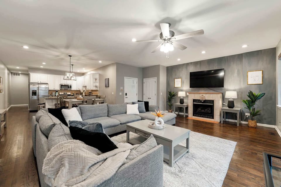 Cozy seating arrangement perfect for movie nights or downtime