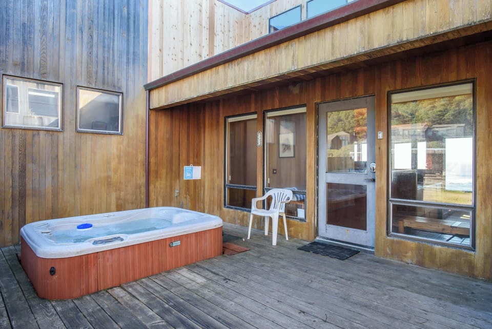 Bask in bubbling bliss in the private hot tub