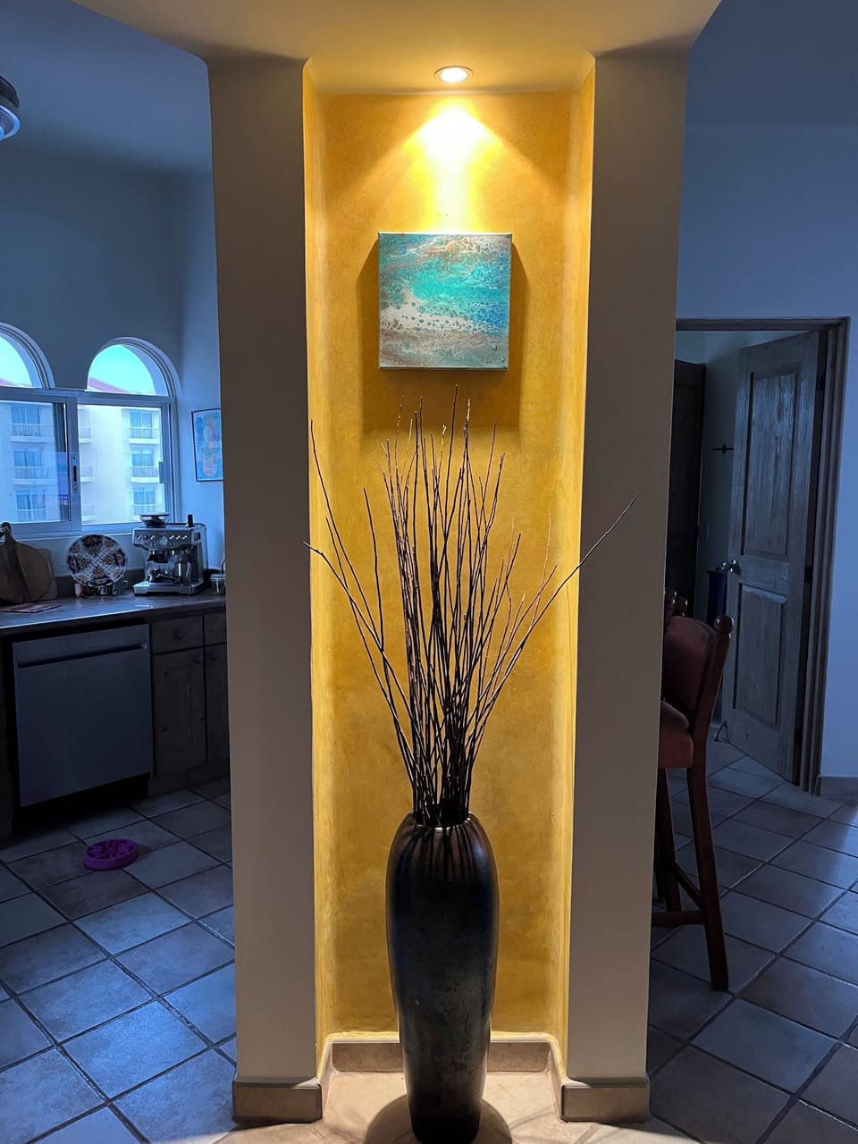 Entry alcove.  Beautiful architecture details!