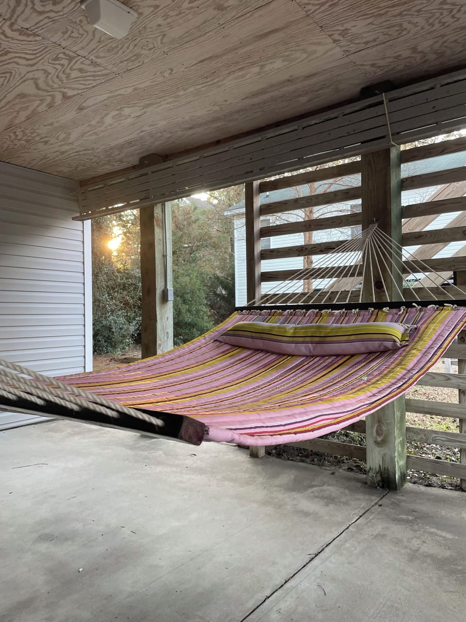Hammock under house