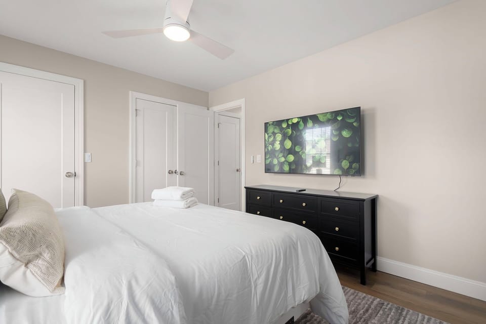 Primary bedroom to accommodate one or two. A wonderful retreat! Closet space!
