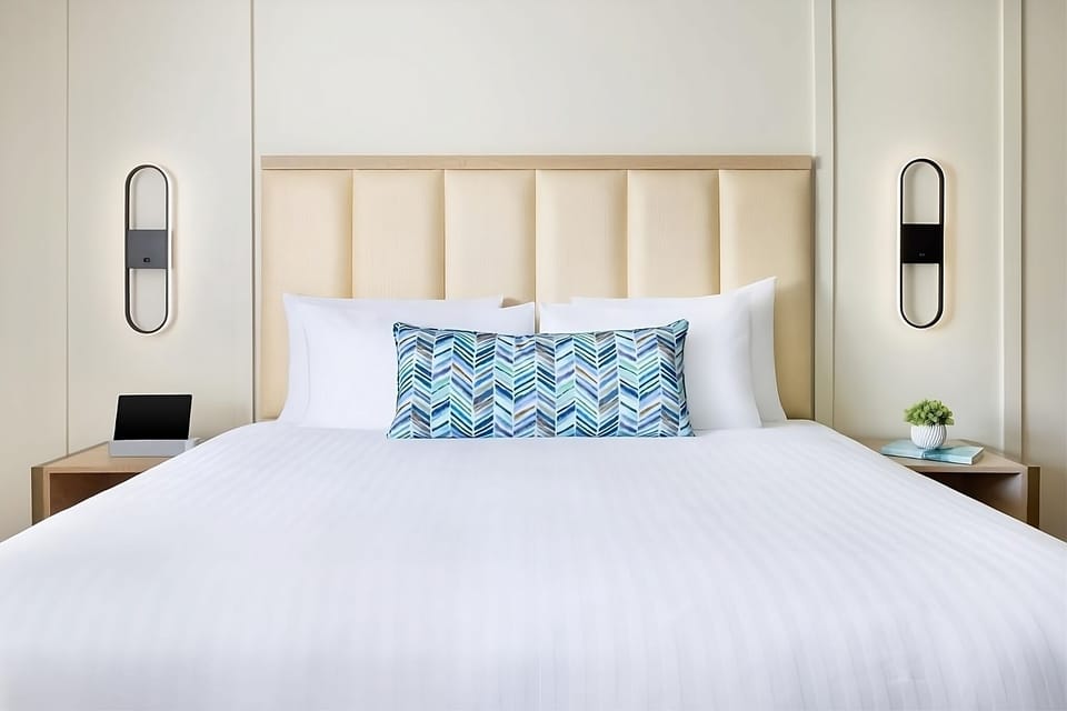 Sink into plush pillows and enjoy boutique-hotel comfort.