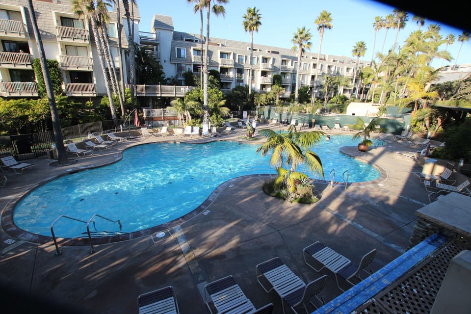 Tropical pool in community.