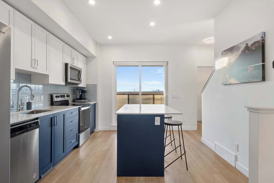 Open kitchen with island