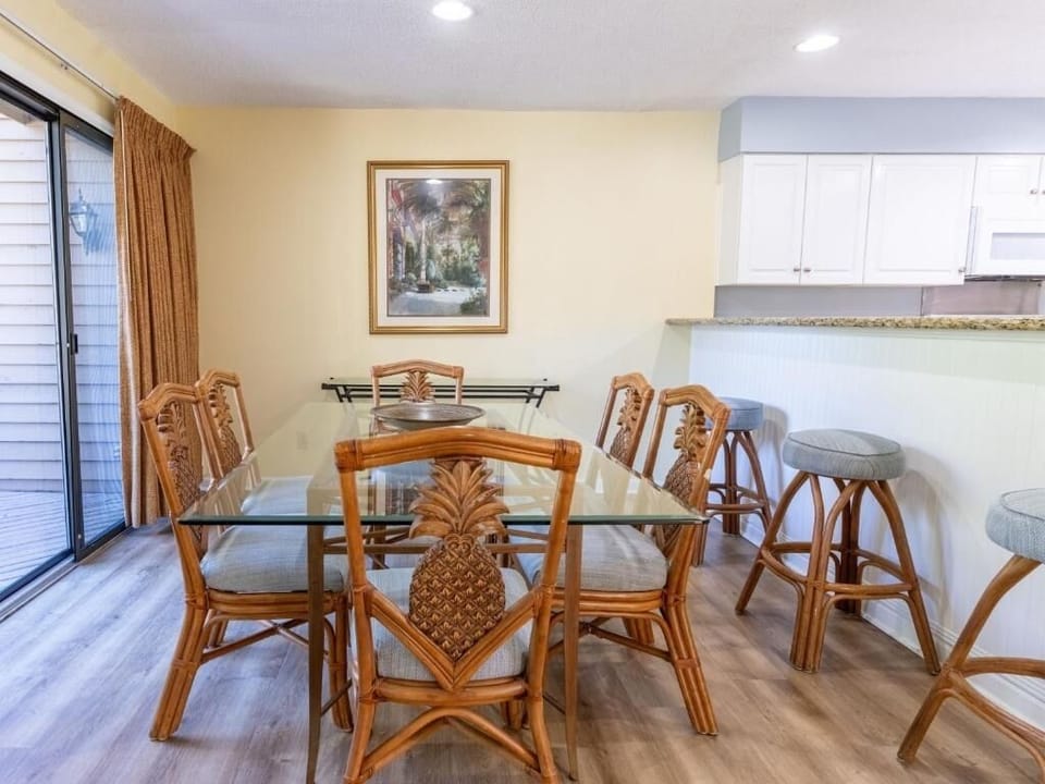 Gather for memorable meals around a spacious dining table.