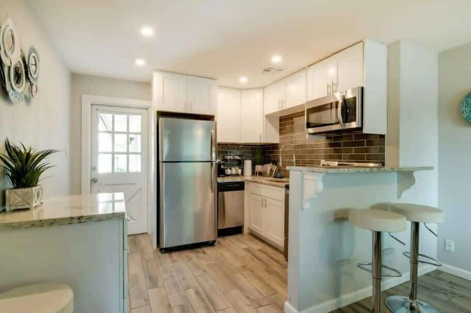 kitchen and back door to court yard 