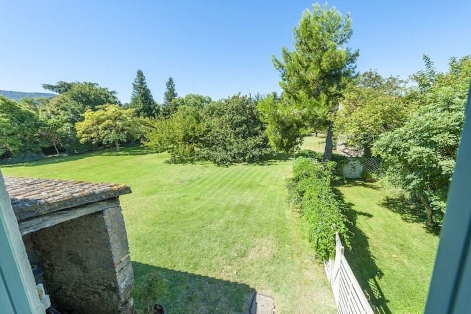 View from the second bedroom over the grounds
