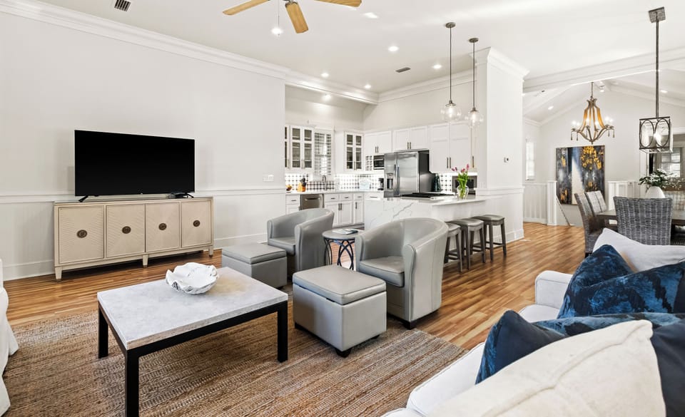 Open concept main living area keeps everyone connected