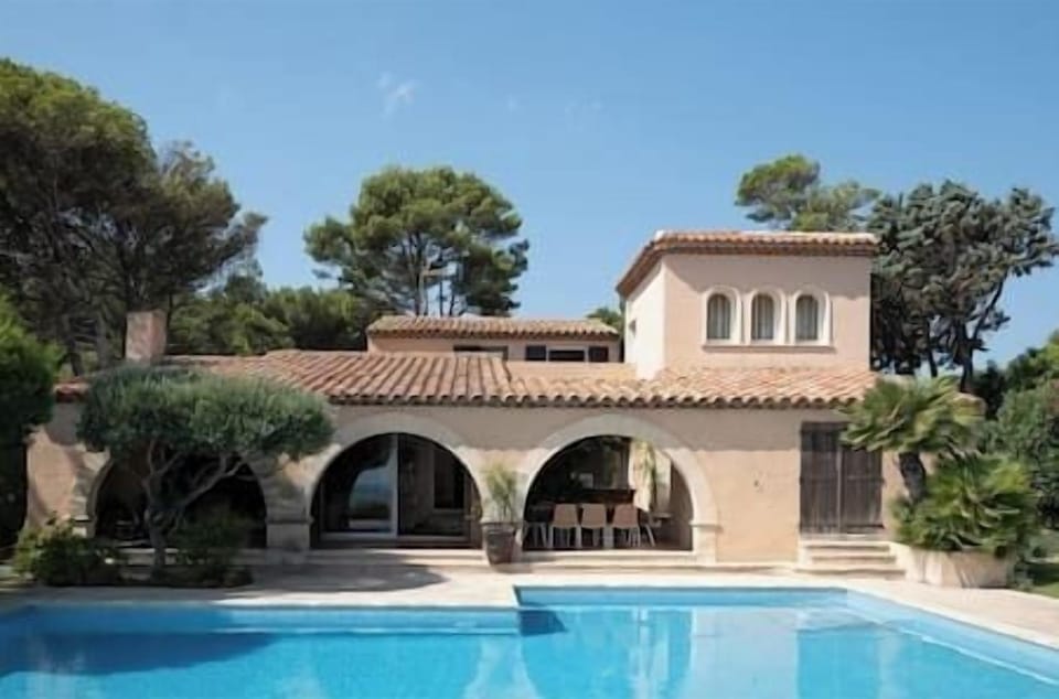 outside view, villa, pool, garden, terrace