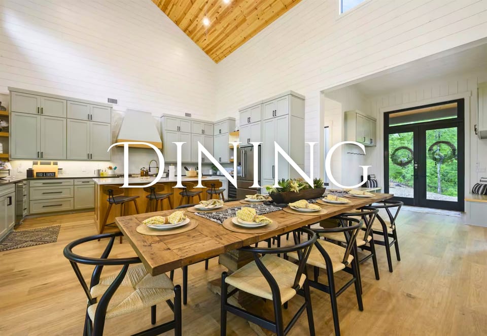 Gather around this spacious dining table bathed in natural light, where every meal feels like a special occasion with beautiful views and great company.