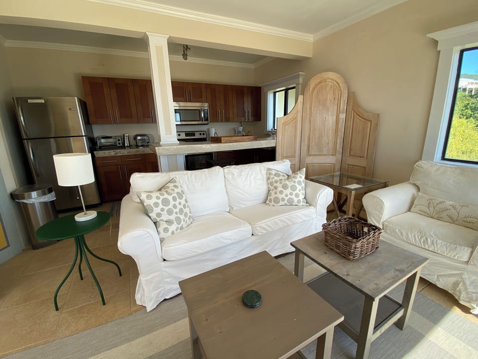 Comfy living and kitchen space
