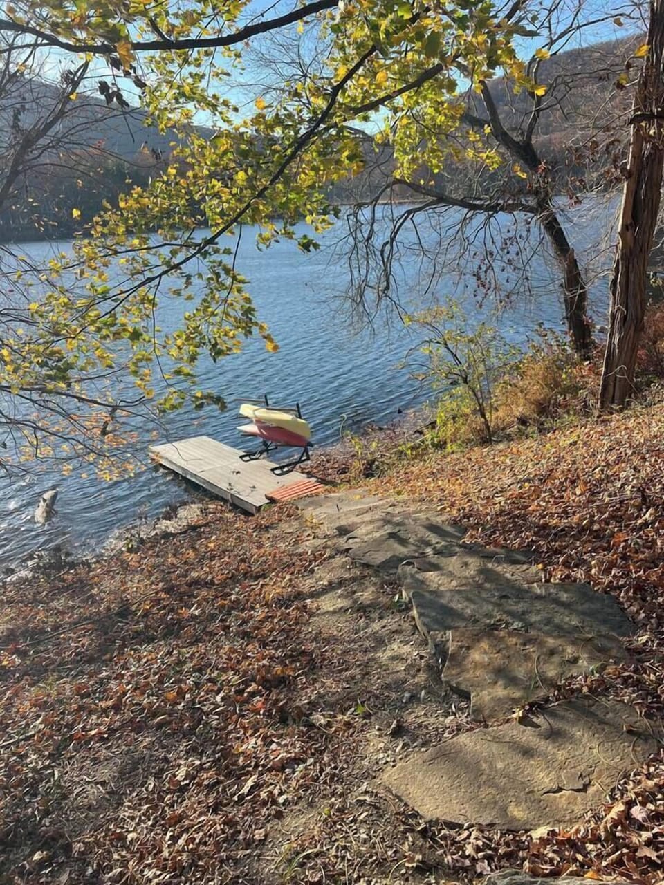 Private dock with kayaks