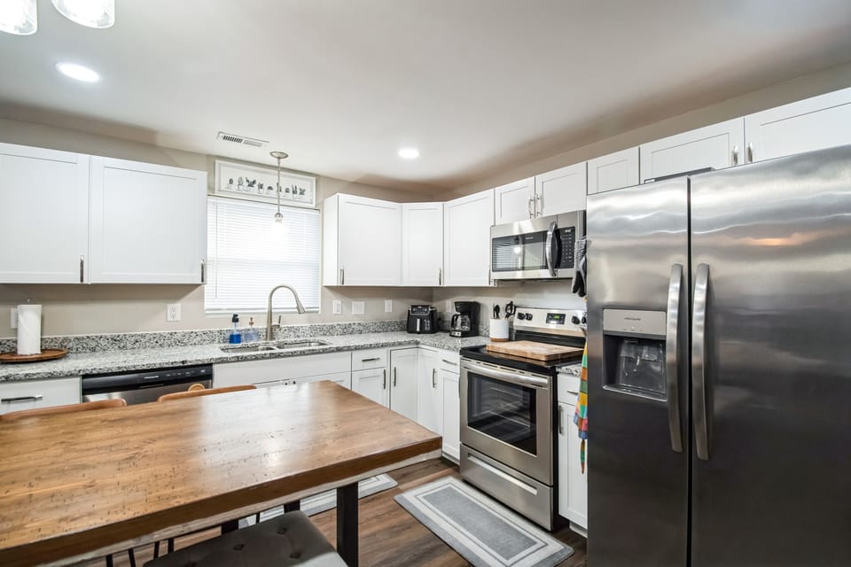 Indoors, Kitchen, Refrigerator, Microwave, Oven