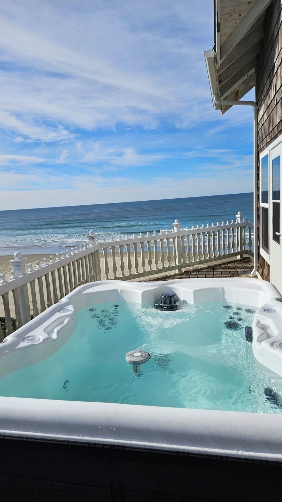 Dip in the hot tub and watch the sun set!