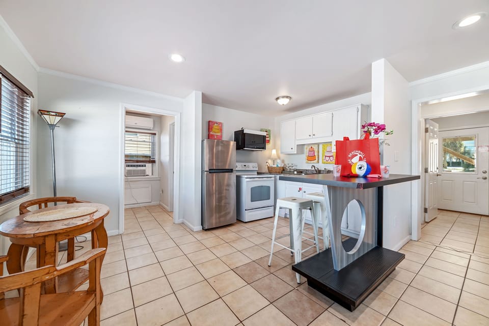 Downstairs dining and kitchen