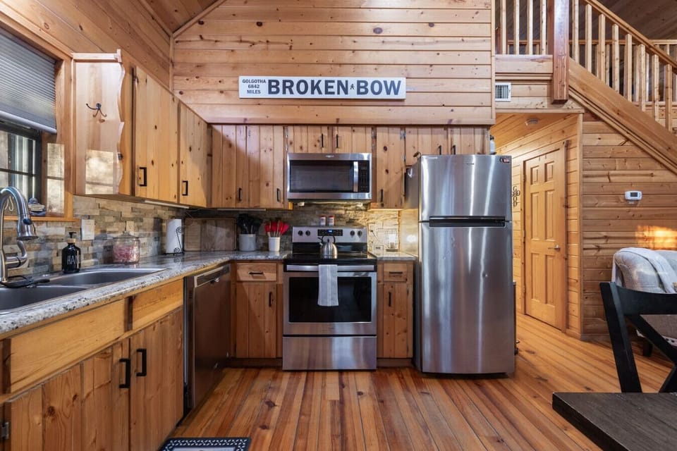 The cabin kitchen: where meals and memories are made."