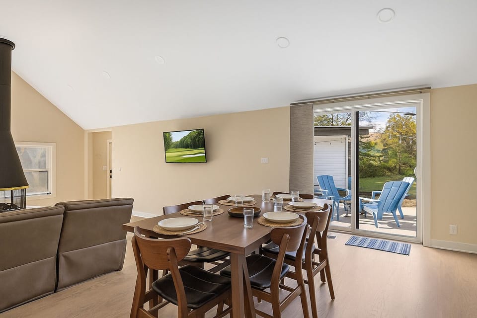 Dining Area and view of the outside. 