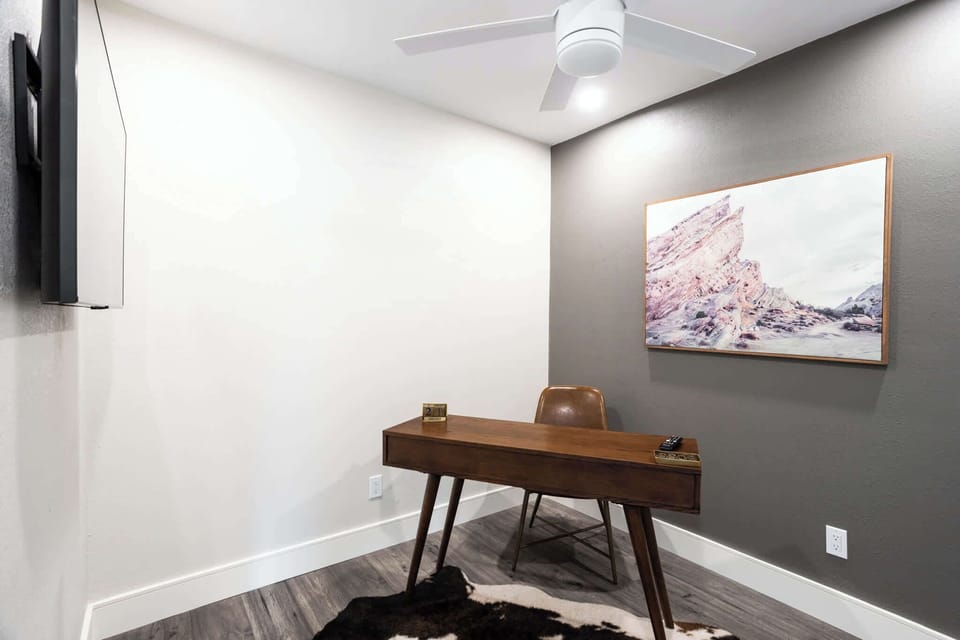 "Stay productive! Our dedicated office room is perfect for remote work."