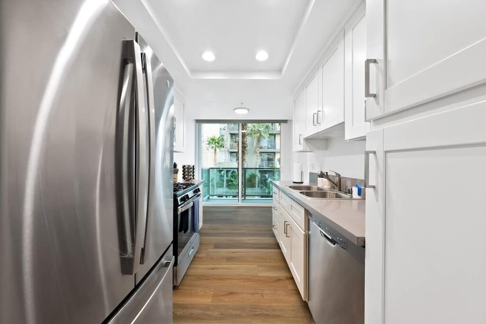 Enjoy the convenience of modern, stainless steel appliances.