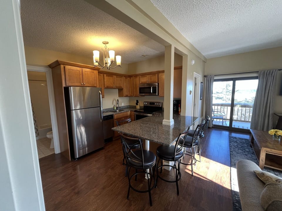 kitchen with ample counter seating