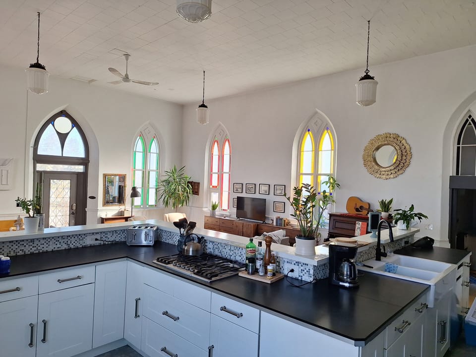 View of living area from kitchen
