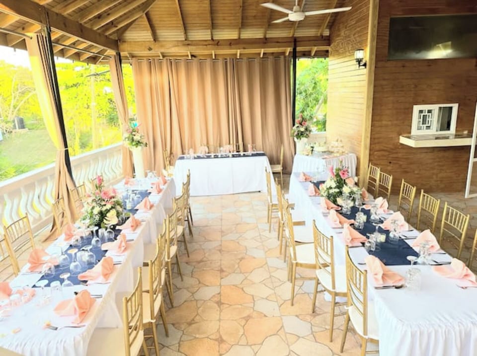 Outdoor banquet area