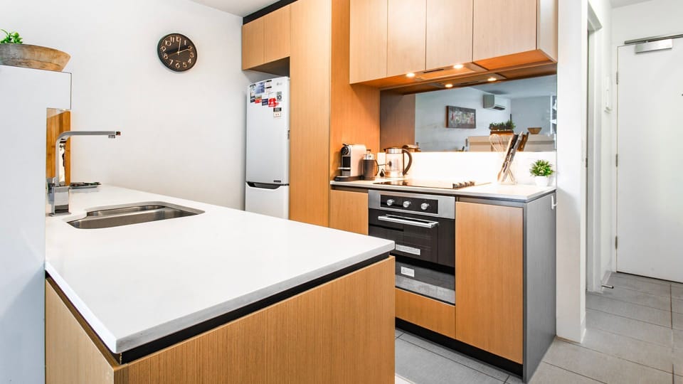 Fully equipped kitchen with modern appliances