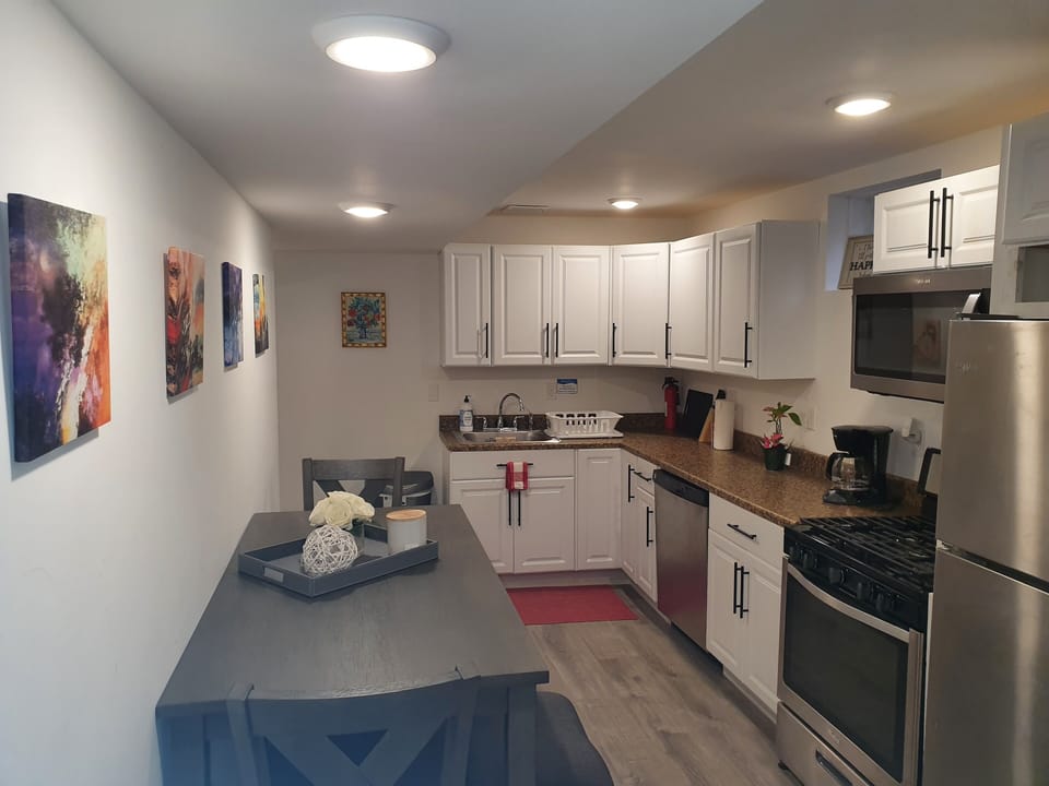 Our beautiful eat in kitchen will seat up to four (4)