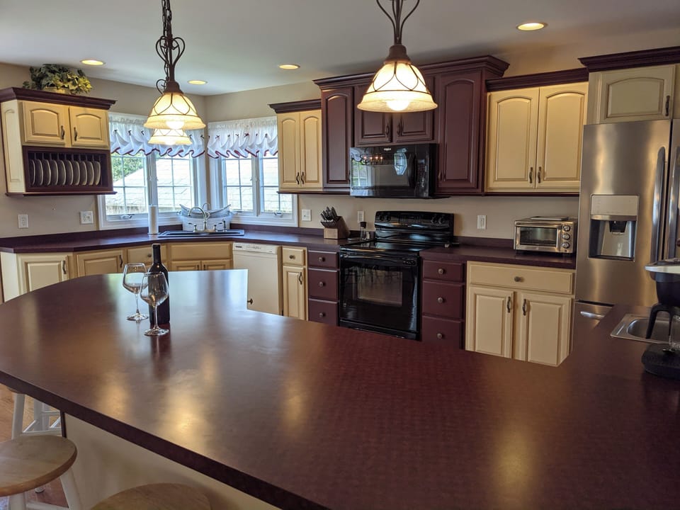large kitchen  well stocked