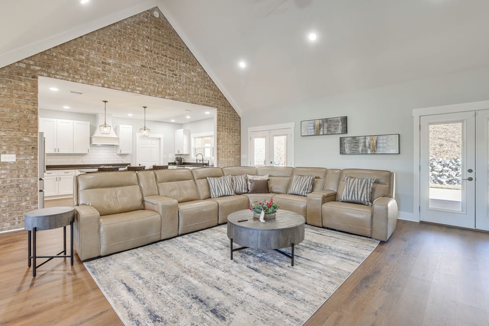 Living Room | Free WiFi | Central A/C | Electric Fireplace | 1st Floor
