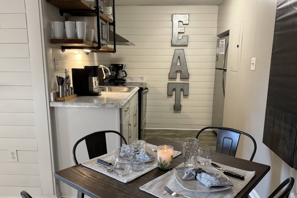 Don't want to eat out?  Cook dinner in your fully functioning kitchen