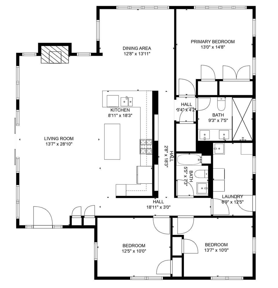 Floor Plan for Lake Affect Main House