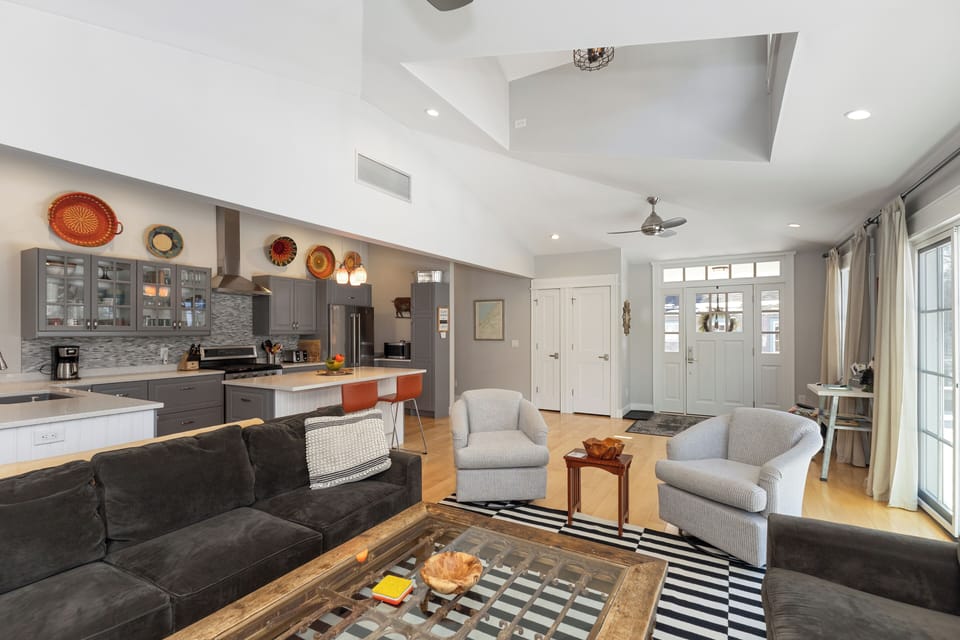 Large, open concept living space in the main house