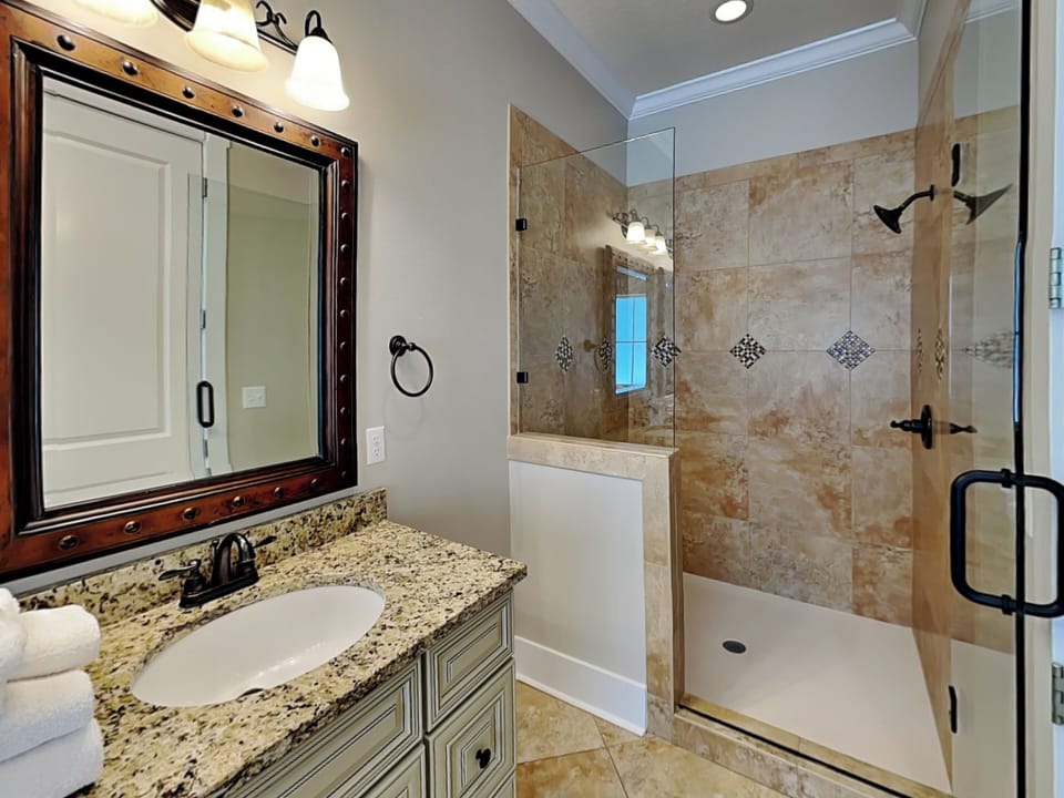Second Floor, Second Bedroom Ensuite Bathroom with Garden Tub and Walk-in Shower