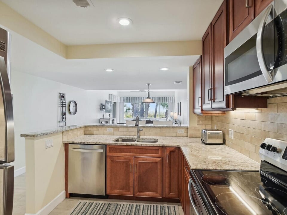 Kitchen with Ocean Views at 402 Captains Walk