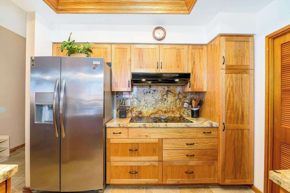 Kitchen area with electric stove