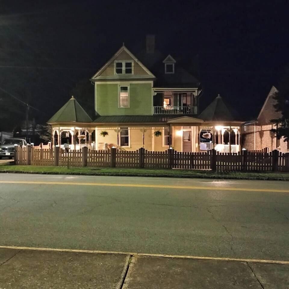 Lit up at night