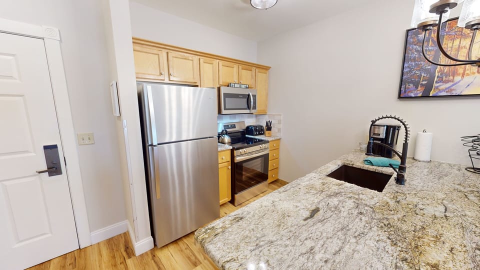 Indoors, Floor, Flooring, Sink, Refrigerator