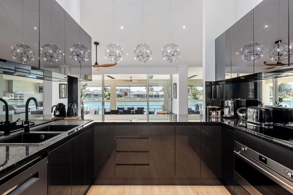 Kitchen -Lake Luxe, Elite Accommodation, West Lakes, Pool, Spa, Outdoor Kitchen, Free parking & Wifi